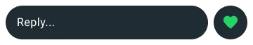 reply feature on whatsapp showcasing green heart feature