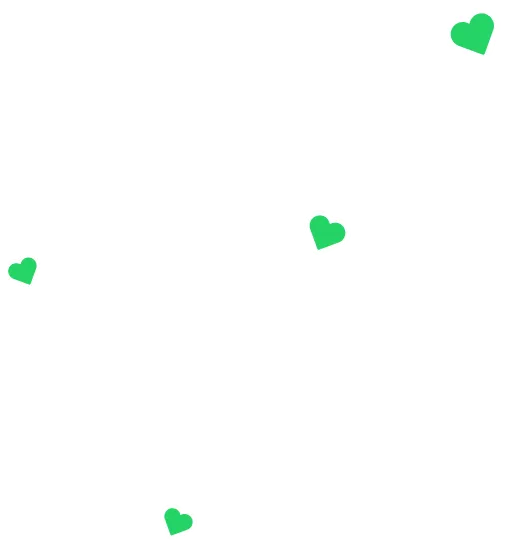 green whatsapp hearts that appear in the app