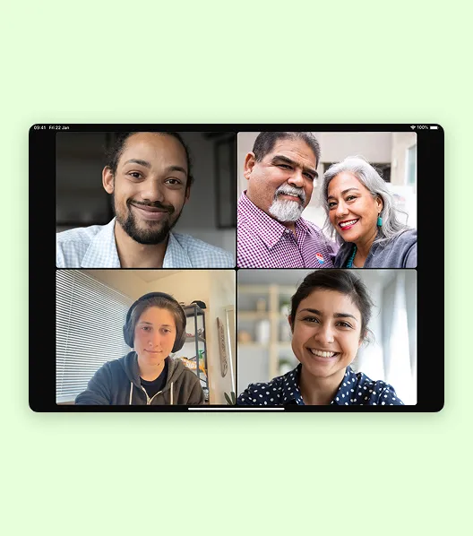 Tablet showcasing a video call